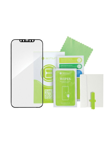 Verre hybride Bestsuit Flex-Buffer 5D avec revetement antibactérien Biomaster pour iPhone 13 mini noir