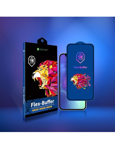 Verre hybride Bestsuit Flex-Buffer 5D avec revetement antibactérien Biomaster pour iPhone 12 Pro Max noir