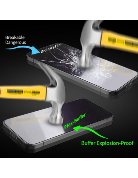Verre hybride Bestsuit Flex-Buffer 5D avec revetement antibactérien Biomaster pour iPhone 12 Pro Max noir