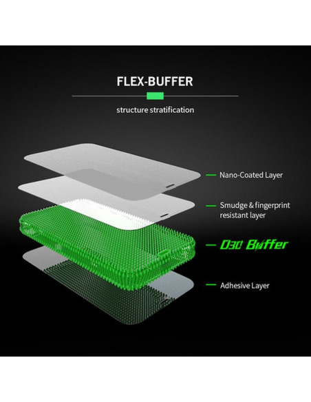 Verre hybride Bestsuit Flex-Buffer 5D avec revetement antibactérien Biomaster pour iPhone 12 Pro Max noir
