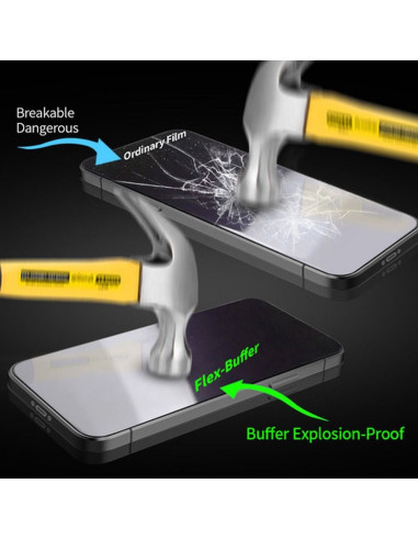 Verre hybride Bestsuit Flex-Buffer 5D avec revetement antibactérien Biomaster pour iPhone Xs Max / 11 Pro max noir