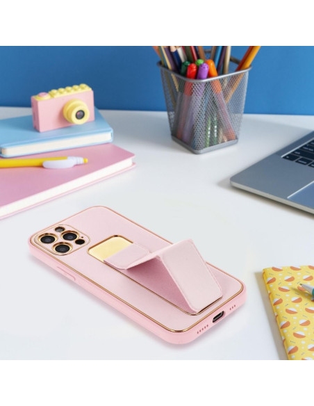 Etui LEATHER Case Kickstand pour IPHONE 11 PRO ROSE
