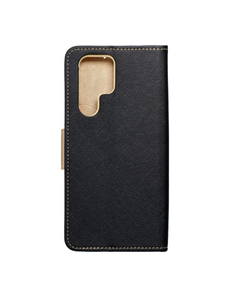 Etui Fancy Book pour SAMSUNG S22 ULTRA noir/ or