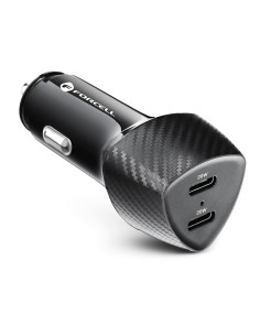 FORCELL CARBON chargeur voiture Type C 3.0 PD20W + Type C 3.0 PD20W CC50-2C noir (Total 40W)