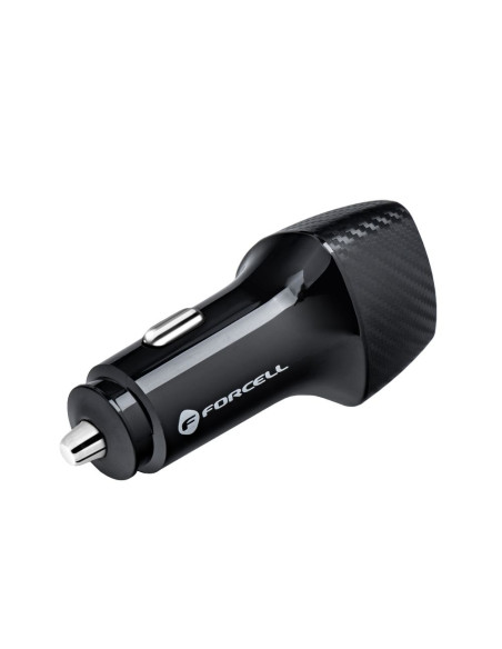 FORCELL CARBON chargeur voiture Type C 3.0 PD20W + Type C 3.0 PD20W CC50-2C noir (Total 40W)