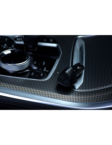 FORCELL CARBON chargeur voiture Type C 3.0 PD20W + Type C 3.0 PD20W CC50-2C noir (Total 40W)