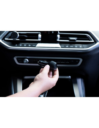FORCELL CARBON chargeur voiture Type C 3.0 PD20W + Type C 3.0 PD20W CC50-2C noir (Total 40W)