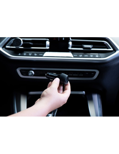FORCELL CARBON chargeur voiture Type C 3.0 PD20W + Type C 3.0 PD20W CC50-2C noir (Total 40W)