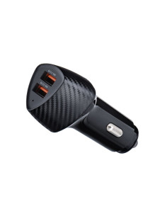 FORCELL CARBON chargeur voiture USB QC 3.0 18W + USB QC 3.0 18W CC50-2A36W noir (Total 36W)