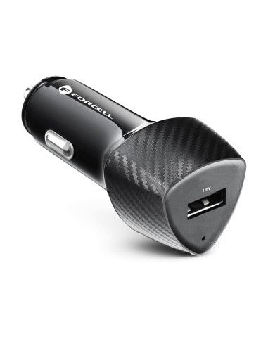 FORCELL CARBON chargeur voiture USB QC 3.0 18W CC50-1A noir (Total 18W)
