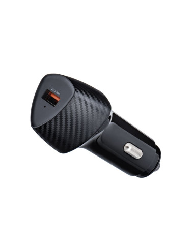 FORCELL CARBON chargeur voiture USB QC 3.0 18W CC50-1A noir (Total 18W)