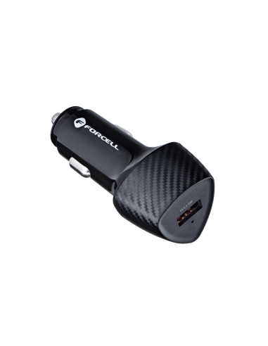 FORCELL CARBON chargeur voiture USB QC 3.0 18W CC50-1A noir (Total 18W)