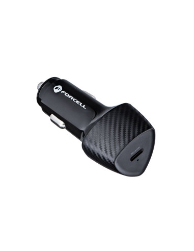 FORCELL CARBON chargeur voiture Type C 3.0 PD20W CC50-1C noir (Total 20W)