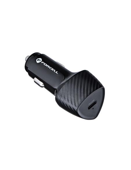 FORCELL CARBON chargeur voiture Type C 3.0 PD20W CC50-1C noir (Total 20W)