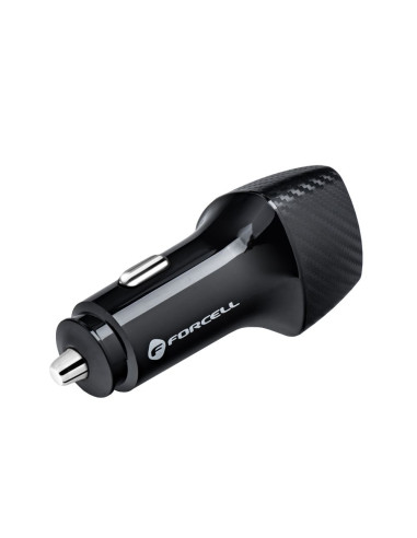 FORCELL CARBON chargeur voiture Type C 3.0 PD20W CC50-1C noir (Total 20W)