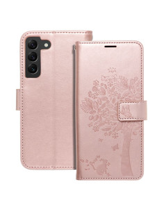 Etui MEZZO Book pour SAMSUNG S22 arbre or-rose