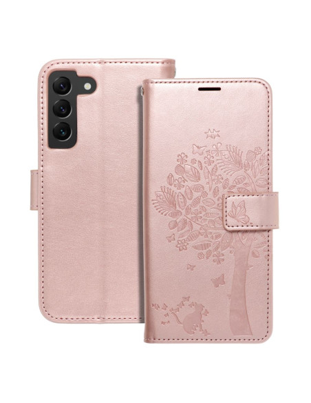 Etui MEZZO Book pour SAMSUNG S22 arbre or-rose