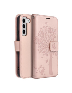 Etui MEZZO Book pour SAMSUNG S22 arbre or-rose 2