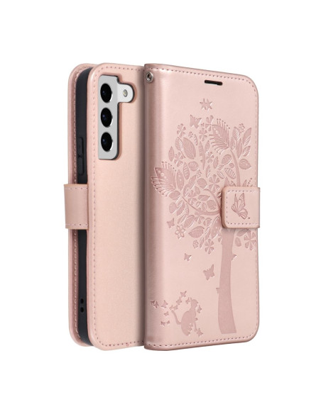 Etui MEZZO Book pour SAMSUNG S22 arbre or-rose