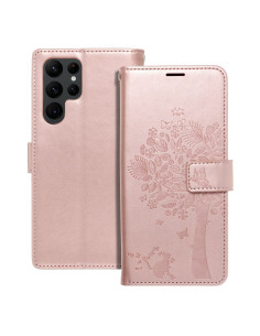 Etui MEZZO Book pour SAMSUNG S22 Ultra arbre or-rose