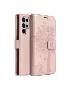 Etui MEZZO Book pour SAMSUNG S22 Ultra arbre or-rose 2