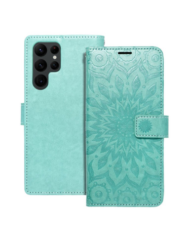 Etui MEZZO Book pour SAMSUNG S22 Ultra mandala vert