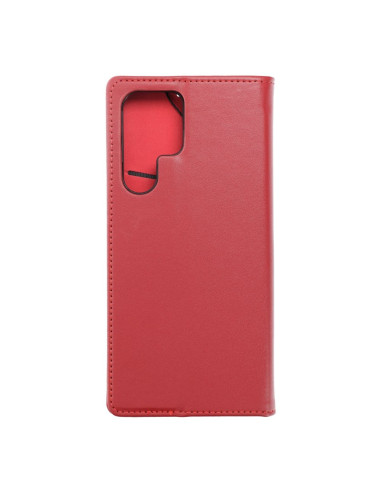 Étui en cuir SMART PRO pour SAMSUNG S22 Ultra bordeaux