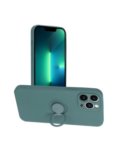 Coque SILICONE RING pour IPHONE 13 PRO MAX vert