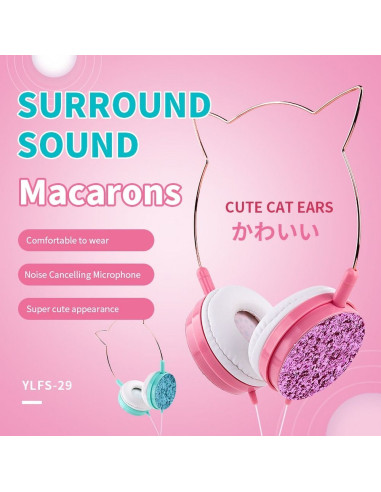 Écouteurs CAT EAR modèle YLFS-22 Jack 3.5mm or