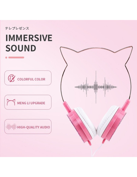 Écouteurs CAT EAR modèle YLFS-22 Jack 3.5mm noir