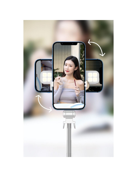 Kit / support selfie avec télécommande bluetooth trépied LED SSTR-20 blanc