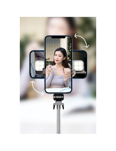 Kit / support selfie avec télécommande bluetooth trépied LED SSTR-20 noir