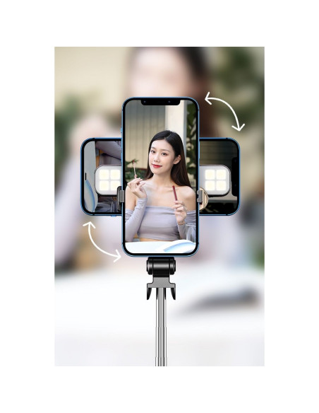 Kit / support selfie avec télécommande bluetooth trépied LED SSTR-20 noir