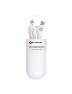 FORCELL Câble Power Delivery Type C vers Lightning 8 broches PD27W C291 TUBA blanc 1 mètre
