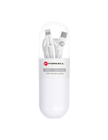FORCELL Câble Power Delivery Type C vers Lightning 8 broches PD27W C291 TUBA blanc 1 mètre