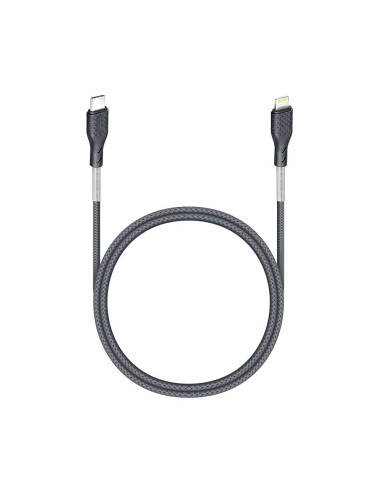 FORCELL Câble carbone Type C vers iPhone Lightning 8 broches Power Delivery PD27W CB-01C noir 1 mètre
