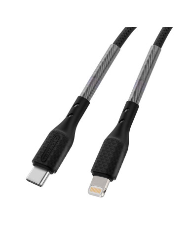 FORCELL Câble carbone Type C vers iPhone Lightning 8 broches Power Delivery PD27W CB-01C noir 1 mètre
