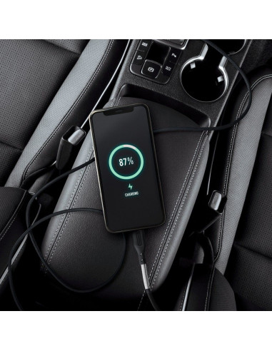FORCELL Câble carbone Type C vers iPhone Lightning 8 broches Power Delivery PD27W CB-01C noir 1 mètre