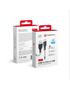 FORCELL Câble Carbon USB vers Micro 2.4A CB-03A noir 1 mètre