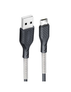 FORCELL Câble Carbon USB vers Micro 2.4A CB-03A noir 1 mètre 2