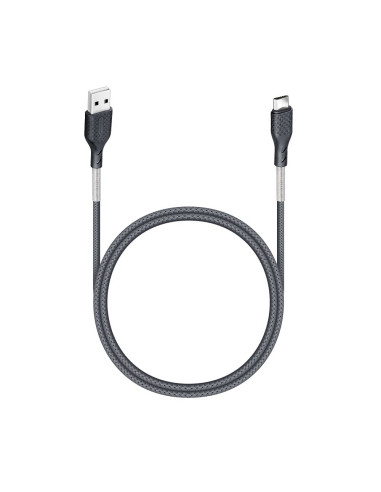 FORCELL Câble Carbon USB vers Micro 2.4A CB-03A noir 1 mètre