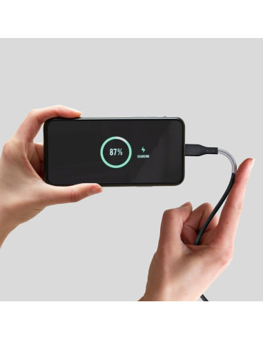 FORCELL Câble Carbon USB vers Micro 2.4A CB-03A noir 1 mètre