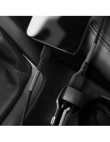 FORCELL Câble Carbon USB vers Micro 2.4A CB-03A noir 1 mètre