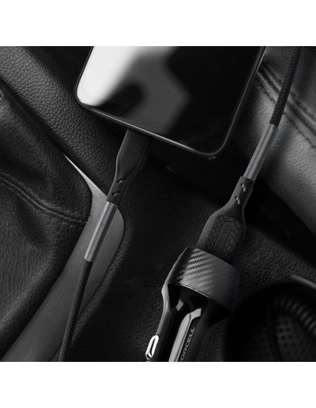 FORCELL Câble Carbon USB vers Micro 2.4A CB-03A noir 1 mètre