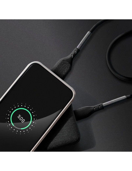 FORCELL Câble Carbon USB vers Micro 2.4A CB-03A noir 1 mètre