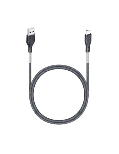 FORCELL Câble USB carbone vers Type C 2.0 2.4A CB-02A noir 1 mètre