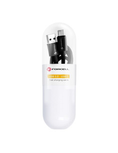 FORCELL Câble USB à Type C 3.0 QC3.0 3A C398 TUBA noir 1 mètre