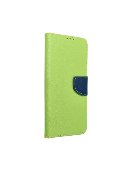 Etui fantaisie pour SAMSUNG A03 bleu marine / vert lime