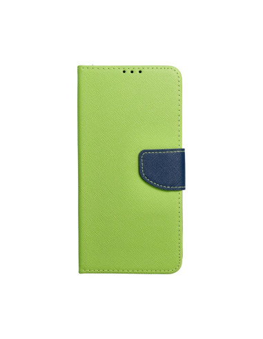 Etui fantaisie pour SAMSUNG A03 bleu marine / vert lime