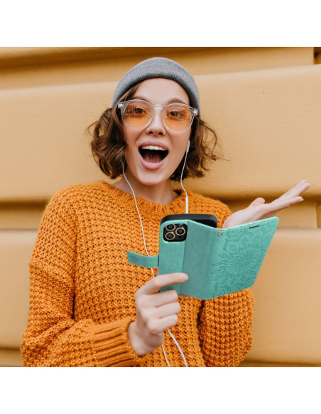 Etui MEZZO Book pour XIAOMI Redmi NOTE 11 PRO / 11 PRO 5G mandala vert